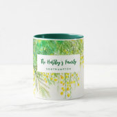 黄色ミモサフローラ水絵を描色 マグカップ (中央)