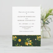 黄色モダンいレモン結婚汁の 招待状 (スタンド正面)