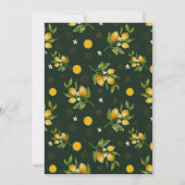 黄色モダンいレモン結婚汁の 招待状 (裏面)