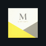 黄色モダンと灰色の幾何学的モノグラム キャンバスプリント<br><div class="desc">Illuminating Yellow and Ultimate Grayは2021年の色である。黄色と灰色の幾何学的なデザインの壁の部分がトレンドに飛び付くように部屋をアクセント。モノグラムをパーソナライズすることさえできる。これは確かに与えあなたの家は晴れて新鮮だが、エッジとシックとバイブモダンだ。</div>