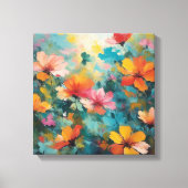 黄色モダンと青の色で抽象芸術を旋回 キャンバスプリント (正面)