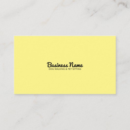 黄色モダンと黒丸の前足の印刷ドッグウォーカー 名刺 (裏面)