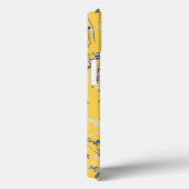 黄色モダンのエレガント抽象芸術青いワイルドフラワー Case-Mate iPhoneケース (裏面 / 右)