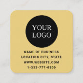 黄色モダンのカスタムロゴとQRコード スクエア名刺 (正面)