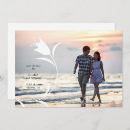 黄色モダンのチューリップ結婚式の日付を保存 招待状