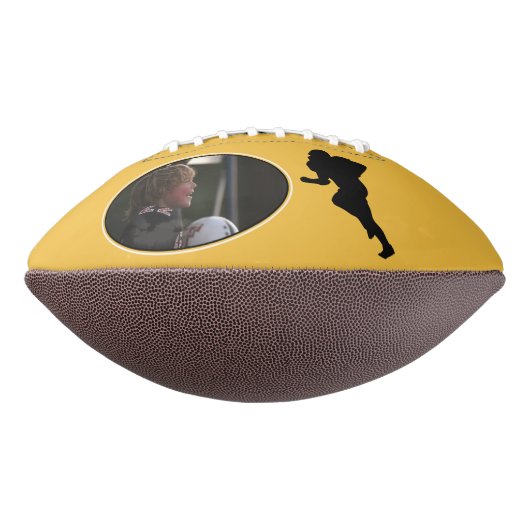 黄色モダンのプレイヤーのシルエットと名前の写真 アメリカンフットボール (回転90)