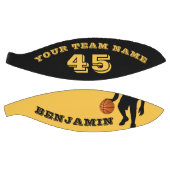 黄色モダンのプレーヤーチーム名 バスケットボール (パネル)