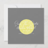 黄色モダンのムーングレー日付を保存 カード (正面)