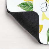 黄色モダンのレモンの枠と名葉付きの マウスパッド (コーナー)