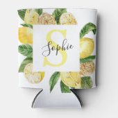 黄色モダンのレモンの枠と名葉付きの 缶クーラー (正面)