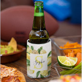 黄色モダンのレモンの枠と名葉付きの 缶クーラー