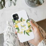 黄色モダンのレモンの枠と名葉付きの iPhone 11 ケース<br><div class="desc">黄色モダンのレモンの枠と名葉付きの</div>