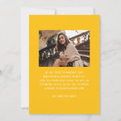 黄色モダンの弓エレガント2写真卒業 案内状 (裏面)