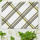 黄色モダンの格子状タオル キッチンタオル (折り畳み)