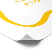 黄色モダンの波状のフレ結婚ーム ポスター (角)