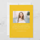 黄色モダンの波状フレーム2写真の卒業 案内状 (裏面)