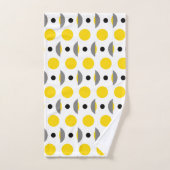 黄色モダンの灰色の丸 バスタオルセット (ハンドタオル)