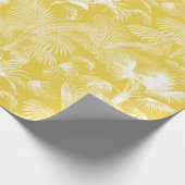 黄色モダンの熱帯性ヤシの木 ラッピングペーパー (角)