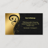 黄色モダンの金ゴールド抽象芸術の髪と巻き毛 名刺 (裏面)