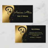 黄色モダンの金ゴールド抽象芸術の髪と巻き毛 名刺 (正面/裏面)