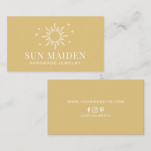 黄色モダンのSun名刺 名刺 (正面/裏面)