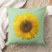 黄色モダンひまわりライムグリーン クッション (ブランケット)