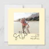 黄色モダンエレガント写真の日付を保存 マグネット招待状 (正面)