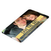 黄色モダンカットアウト日付磁石を保存 マグネット (左側)