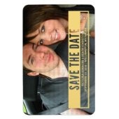 黄色モダンカットアウト日付磁石を保存 マグネット (縦)