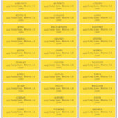 黄色モダンチューリップ結婚住所 シール (正面)