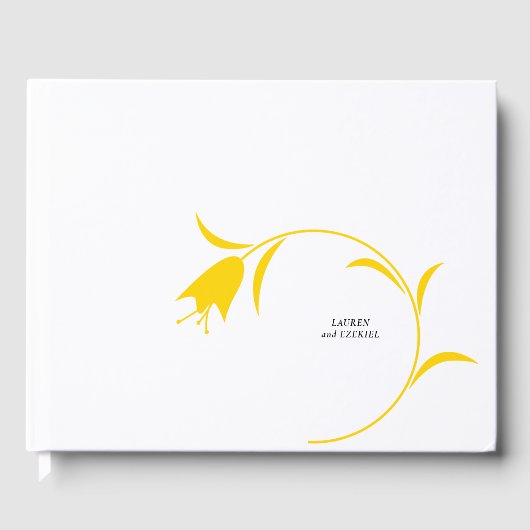 黄色モダンチューリ結婚ップ ゲストブック (正面)