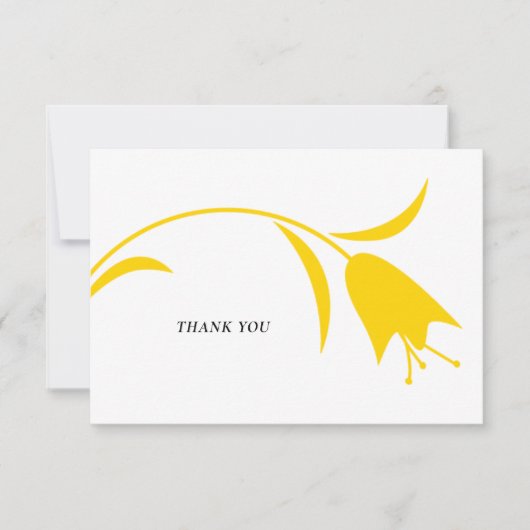 黄色モダンチューリ結婚ップ サンキューカード (正面)