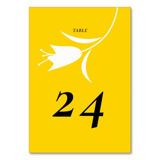 黄色モダンチューリ結婚ップ テーブルナンバー (正面)