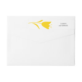 黄色モダンチューリ結婚ップ ラップアラウンドラベル