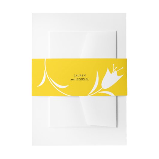 黄色モダンチューリ結婚ップ 招待状ベリーバンド (正面例)