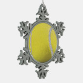 黄色モダンテニスボーフェイクルグリッター スノーフレークピューターオーナメント (左)