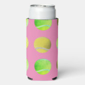 黄色モダンテニスボールパターンプレイヤーピンク スリム缶クーラー (Seltzer裏面)