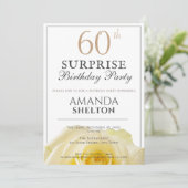 黄色モダンバラ60thサプライズ誕生日パーティー 招待状 (スタンド正面)