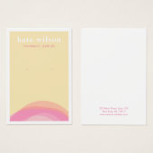 黄色モダンピンクイヤリング表示カード (正面&裏面)