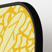 黄色モダンフローラスクリプト名pickleballパドル ピックルボールラケット (左詳細)