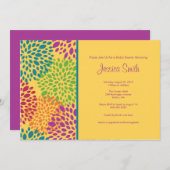 黄色モダンフローラブライダルシャワー招待状 招待状 (正面/裏面)