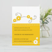 黄色モダンフローラブライダルシャワー   招待状 (スタンド正面)