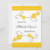 黄色モダンフローラブライダルシャワー   招待状 (裏面)