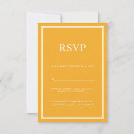 黄色モダンミニマリズムRSVP 出欠カード