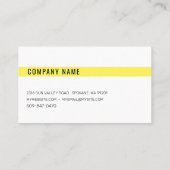 黄色モダンミニマル四角の名刺 名刺 (裏面)