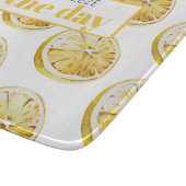 黄色モダンレモンのパターンと絞り日 カッティングボード (角)