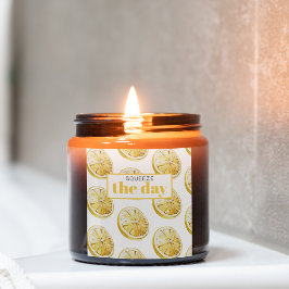 黄色モダンレモンのパターンと絞り日 スクエアシール