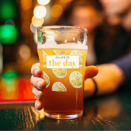 黄色モダンレモンのパターンと絞り日 タンブラーグラス