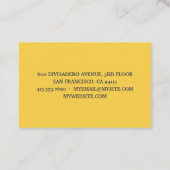 黄色モダンレモンのパターンと絞り日 名刺 (裏面)