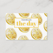 黄色モダンレモンのパターンと絞り日 名刺 (正面)